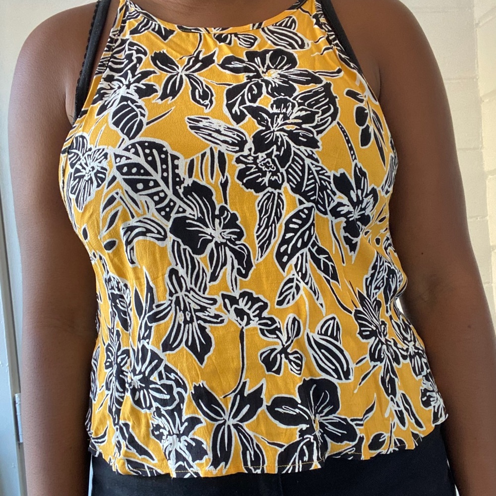 Urban Outfitters High-Neck Yellow Tank Top